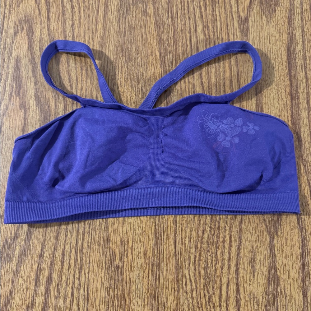 Girl's  Purple Floral Wireless Training Bra
